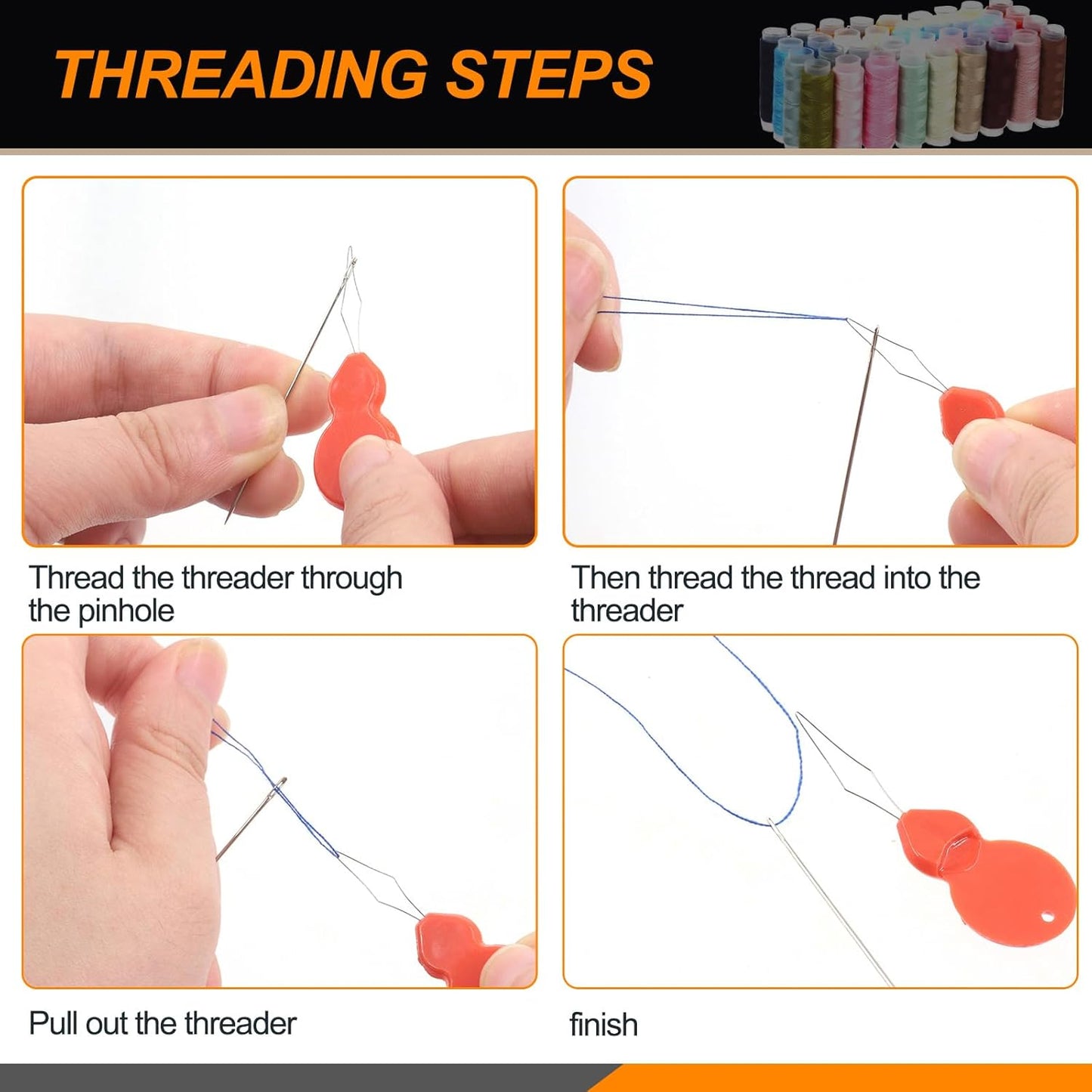 Rustark 217Pcs Sewing Kit with Portable Bag, Premium Sewing Supplies Kit Includes 41 Colors Sewing Threads and Accessories Kit for Home Traveler Emergency Sewing Repair