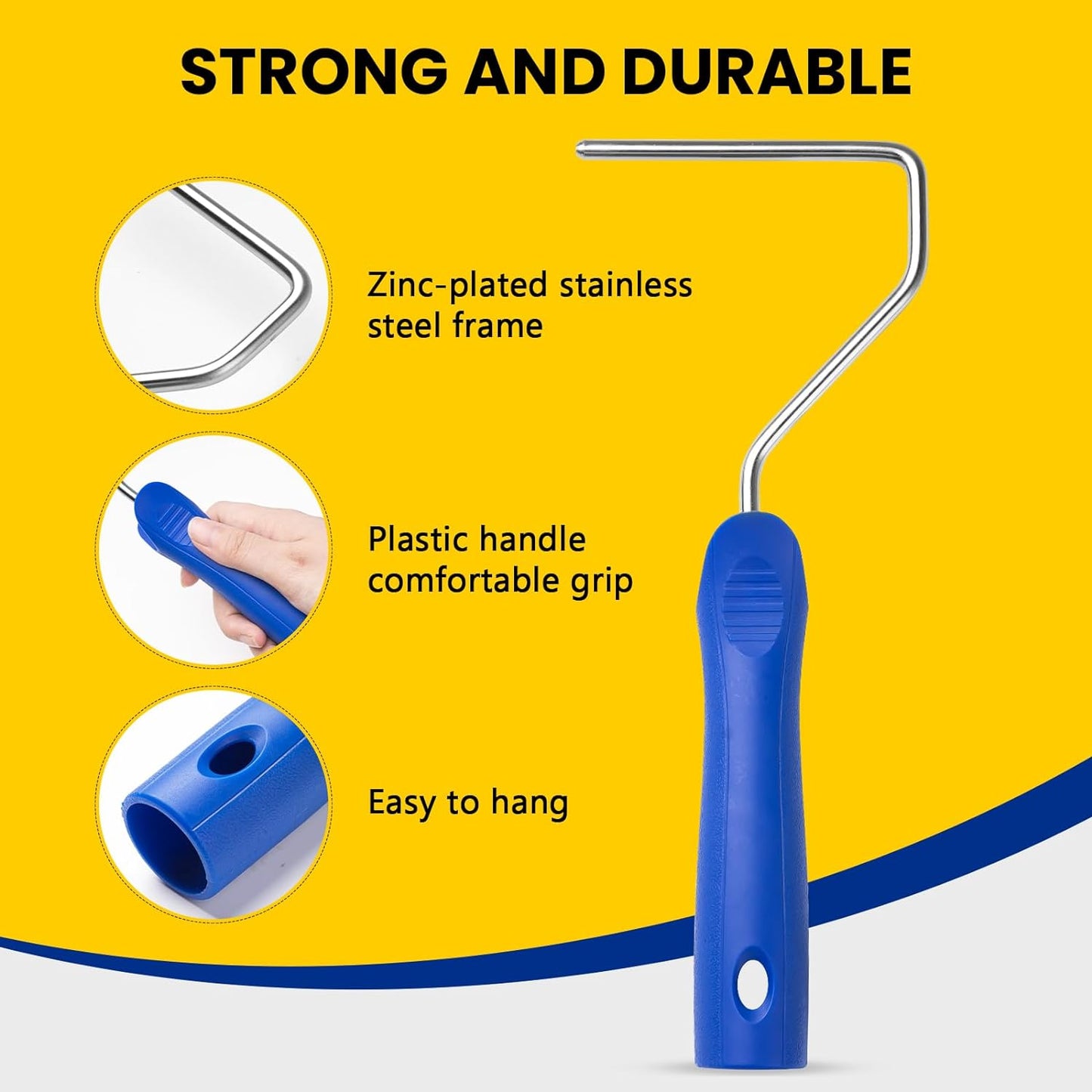 Mister Rui Paint Roller Kit, 16 Pack, 4 Inch Microfiber Paint Rollers, Small Paint Roller Covers, Disposable Paint Tray Liner and Frame, Mini Rollers for Painting Walls, Doors, Cabinets