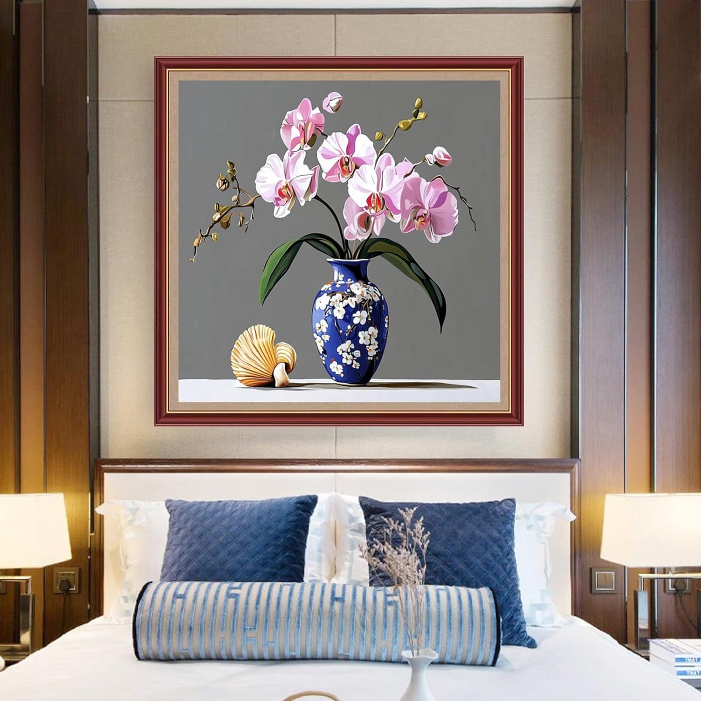 DMCXART Counted Cross Stitch Kits for Adults Needlepoint Kits Unprinted Cross Stitching Embroidery Kit 11CT Cross Stitch Supplies-Magical Flowers 18x18 inch