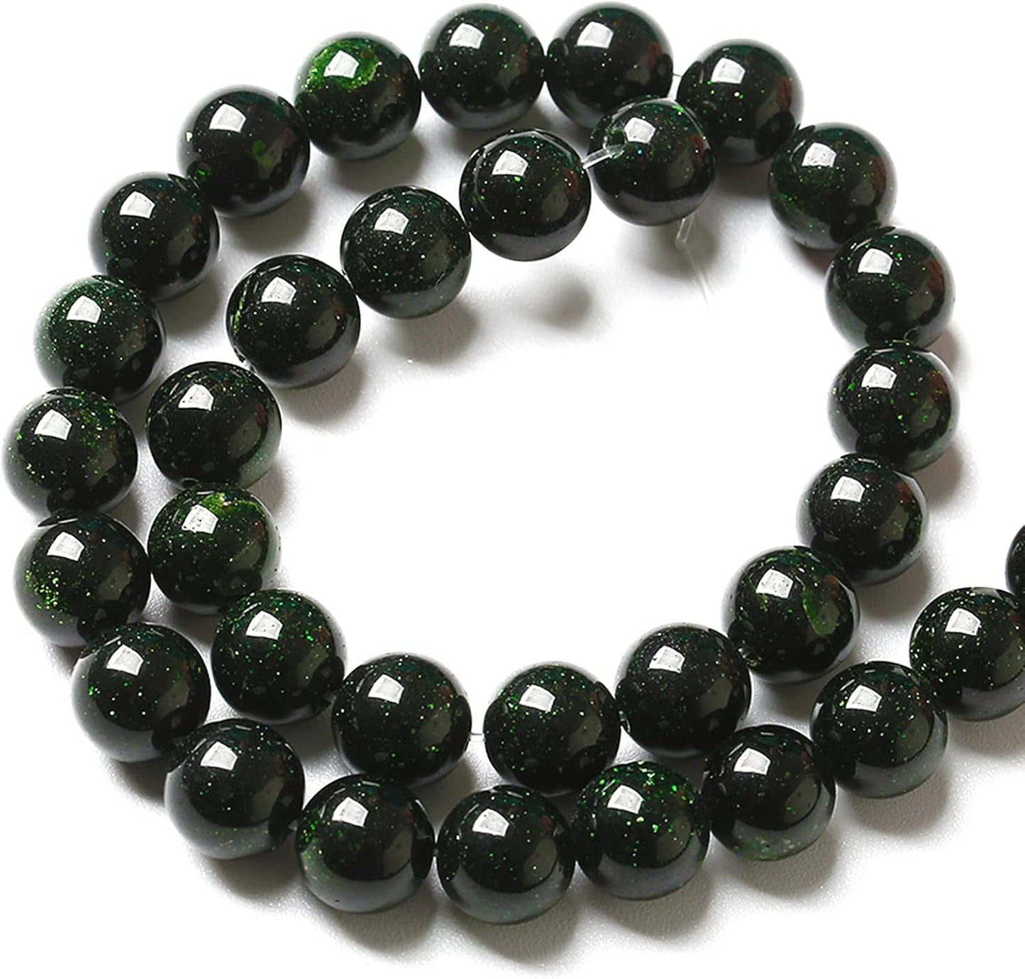 4MM 180pcs Natural Green Sandstone Energy Healing Beads Round Loose Beads for Jewelry Making Bracelet 2 Strands 32"