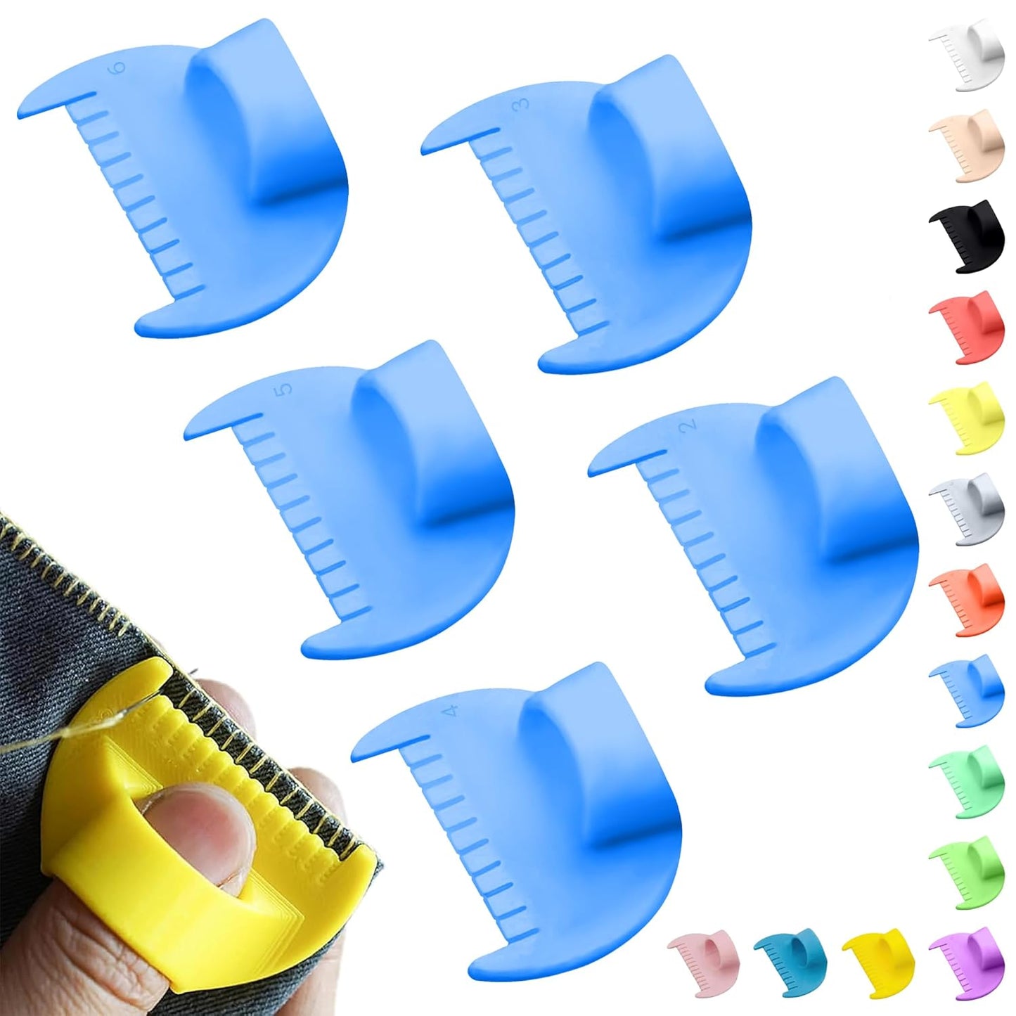 2mm-6mm Seam Guide for Hand Sewing Edge Lockranding Tool 5 PCS Set for Leather/Fabric/Craft Sew, Blue