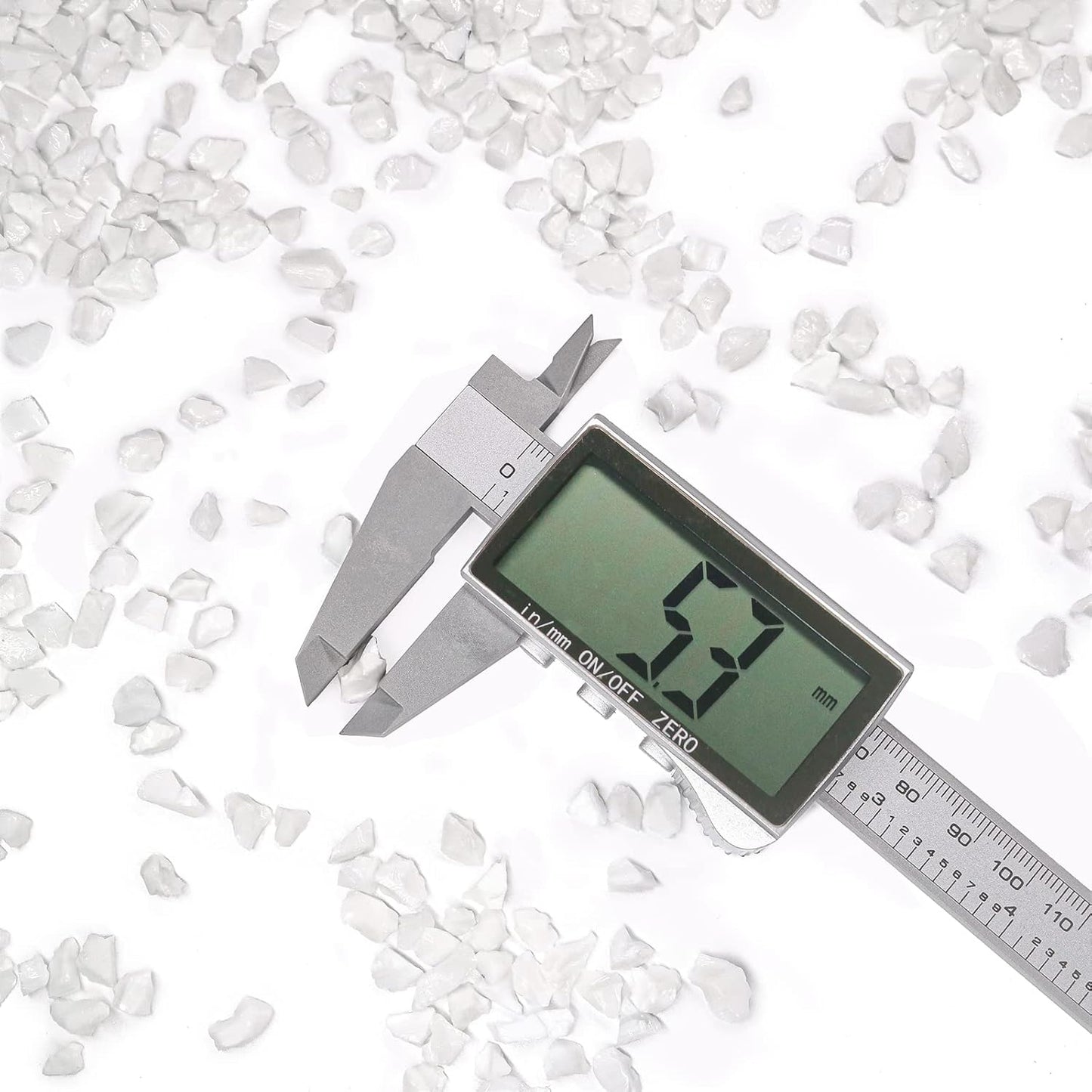 Crushed Glass for Resin Art - 3-6mm White Porcelain, 1.5lb | Broken Glass Pieces for Crafts, Vase Filler & Fire Pit Media | Decorative Stones