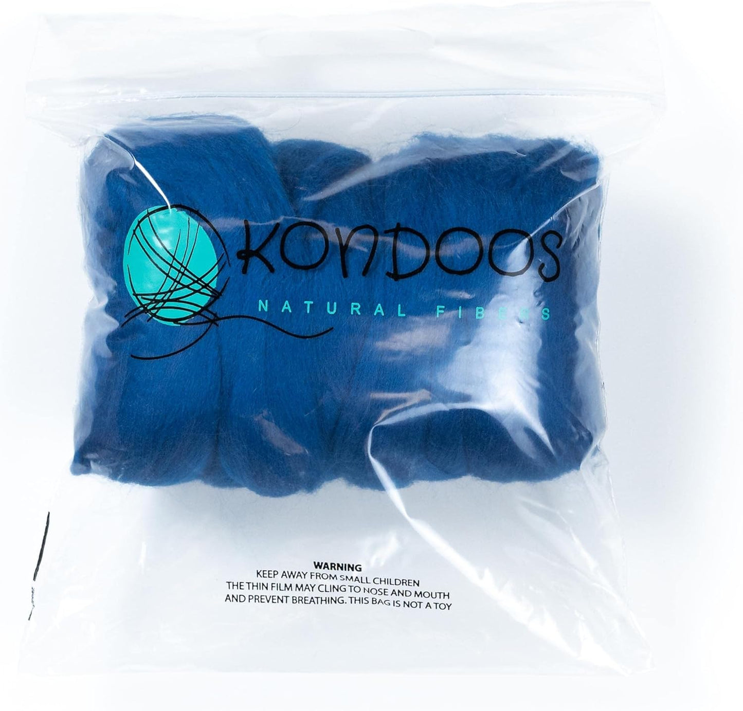 Colored Natural Wool roving, 8 OZ. Best Wool for Needle Felting, Wet Felting, handcrafts and Spinning. (Electric Blue)