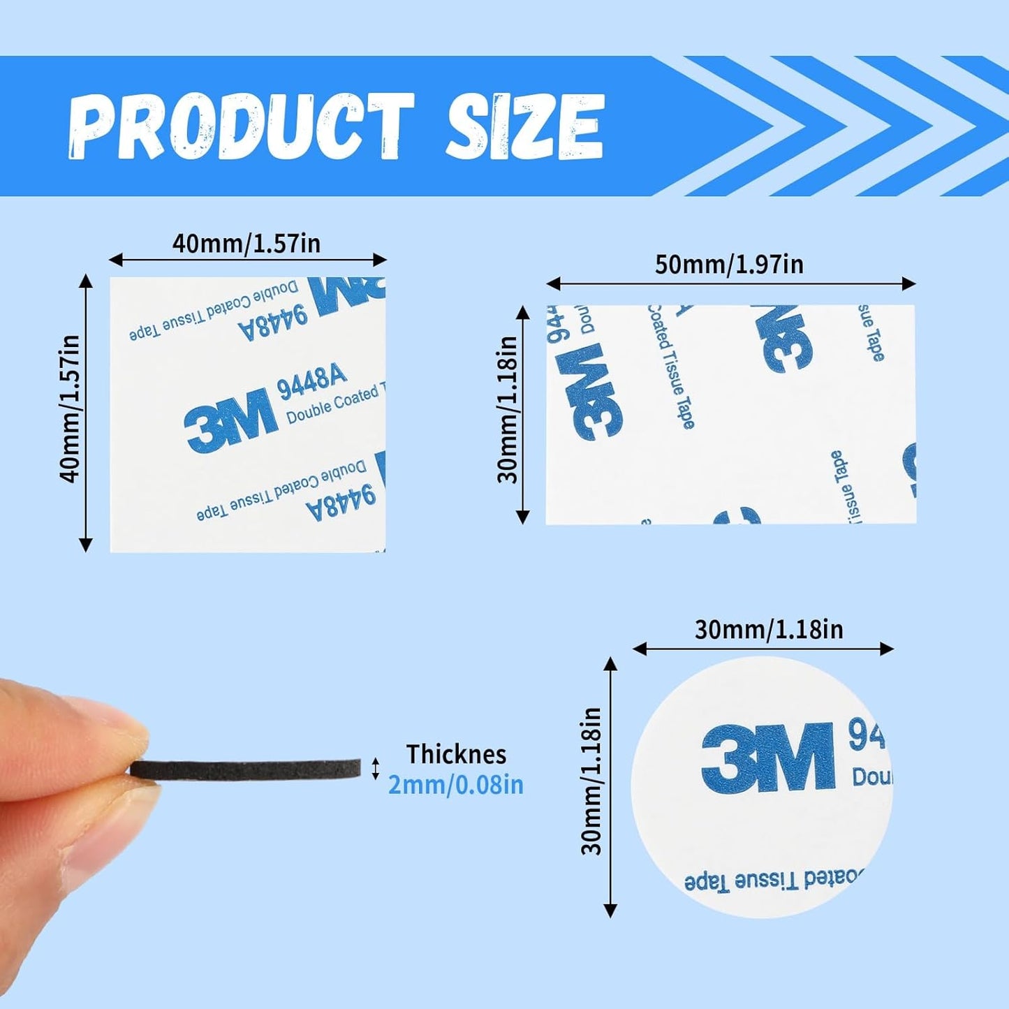 UPINS Double Sided Foam Tape, Strong Sticky Double Sided Foam Pads for Crafts Self-Adhesive Mounting Foam Tape Heavy Duty for Home Wall Decor (60, Black)