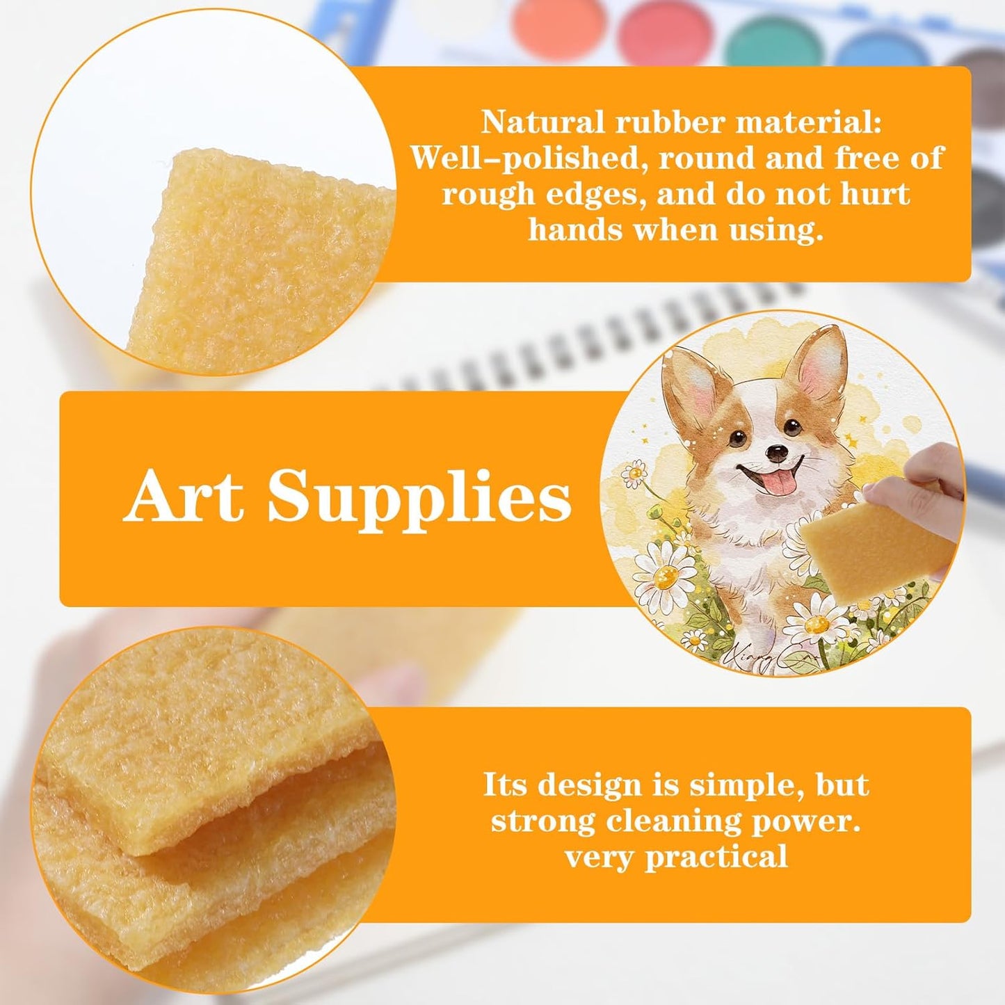 Nogeqi 8PCS Rubber Cement Eraser Residue and Glue Eraser for Removing Adhesive from Paper Plastic Art Painting