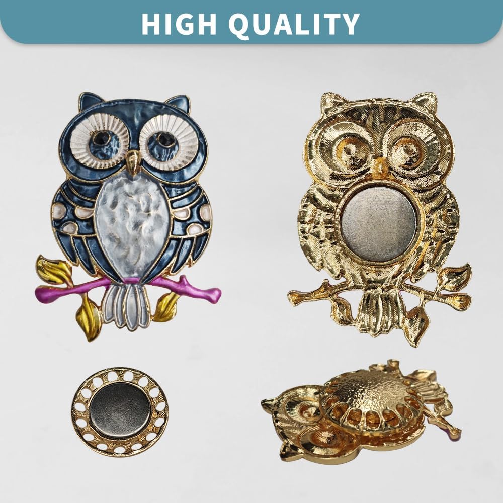 Magnetic Needle Minder Magnet Embroidery Accessories and Supplies Embroidery Needle Holder Cross Stitch Holder Needlework Supplies (Cardinal) (owl)