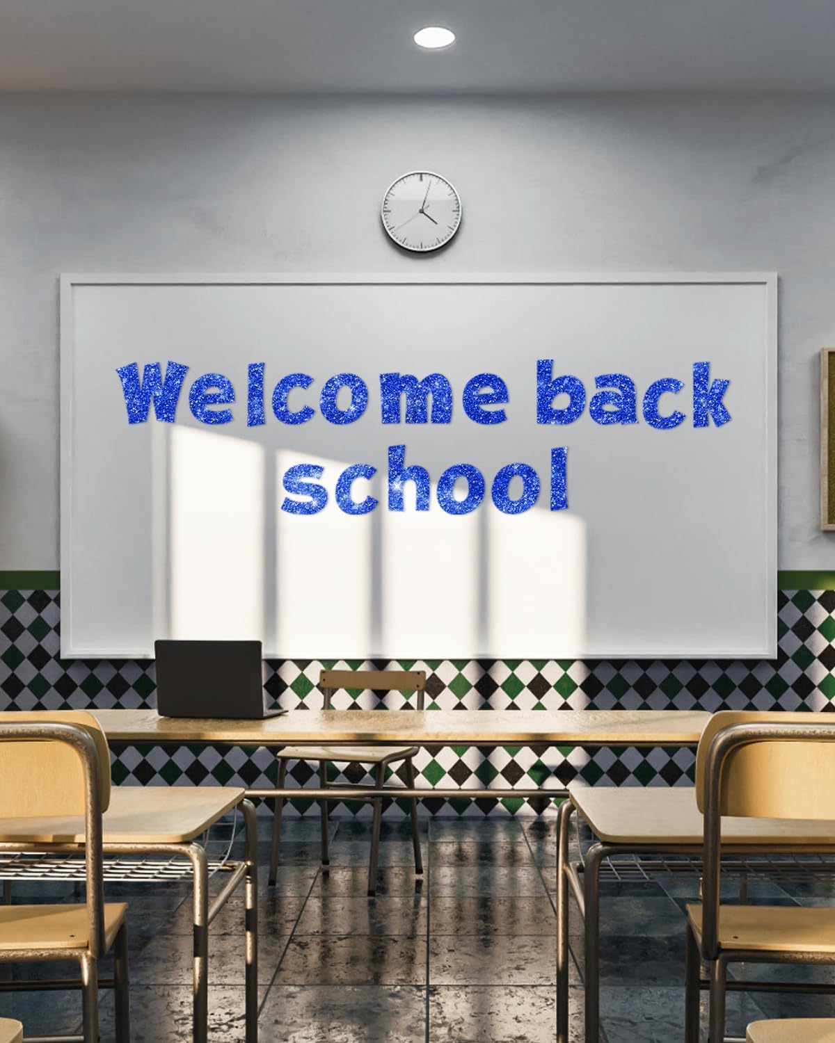 237 Pcs Glitter Bulletin Board Letters, Numbers and Punctuation, Poster Board Letters Alphabet Cut Out Cardboard Letters Accessories for Classroom Display Decorating Supplies 4inch (Blue)