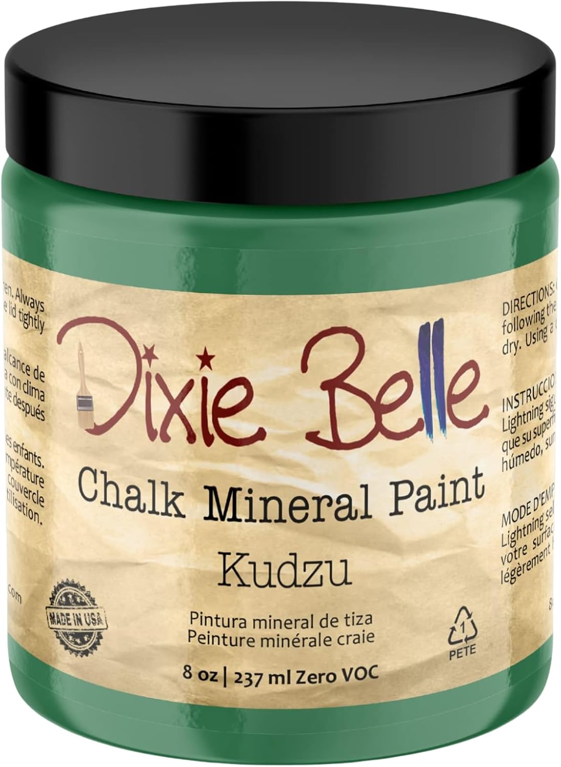 Dixie Belle Paint Company Chalk Finish Furniture Paint - Kudzu (8oz) - Matte Natural Green Chic Chalk Mineral DIY Furniture Paint