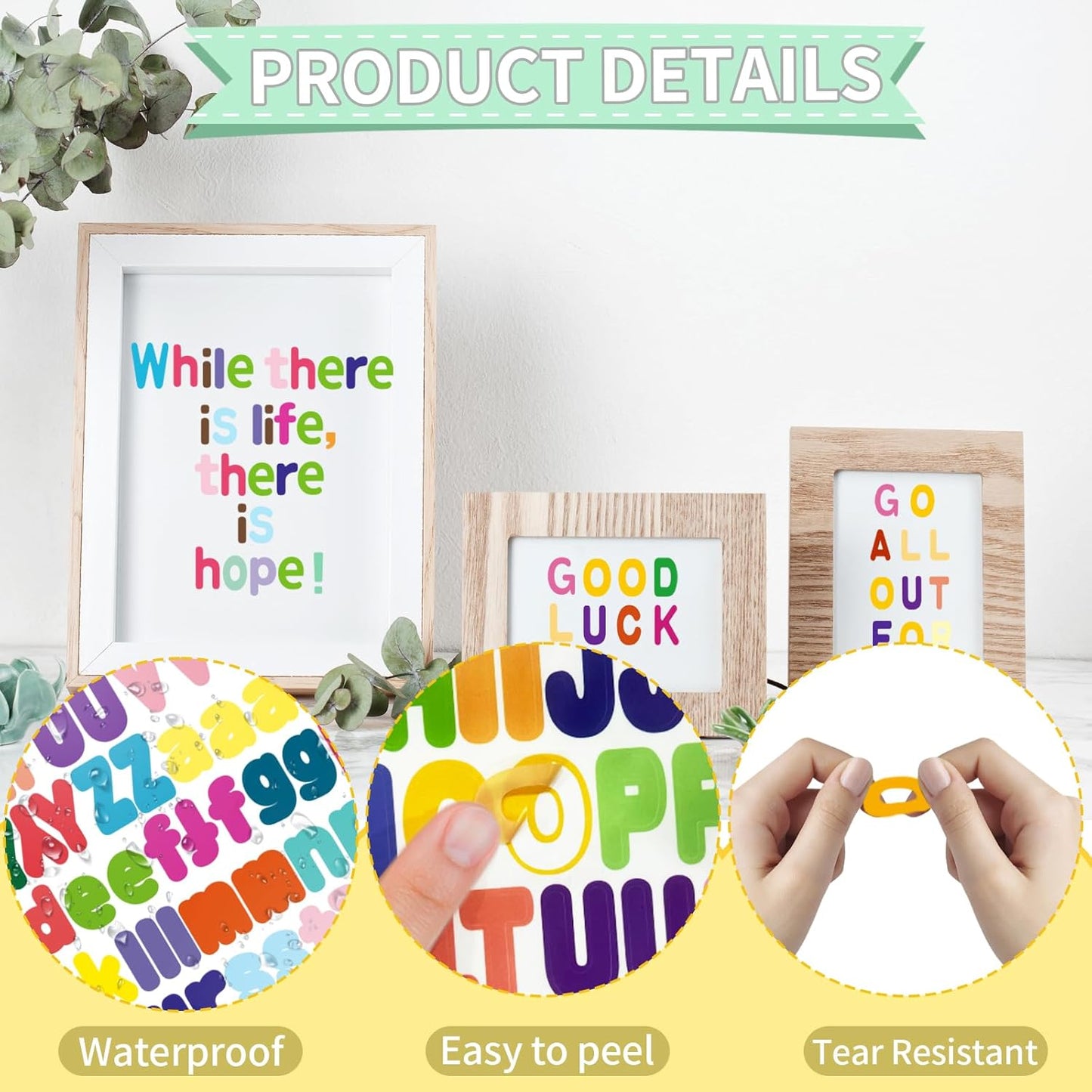 Alphabet Sticker,1''Inch 12 Sheets Multicolor Letter Stickers,Self Adhesive Vinyl Letter Stickers Mailbox Numbers,Self Adhesive Letters Stickers for Bulletin Boards Classroom Home Decor(Multicolor)