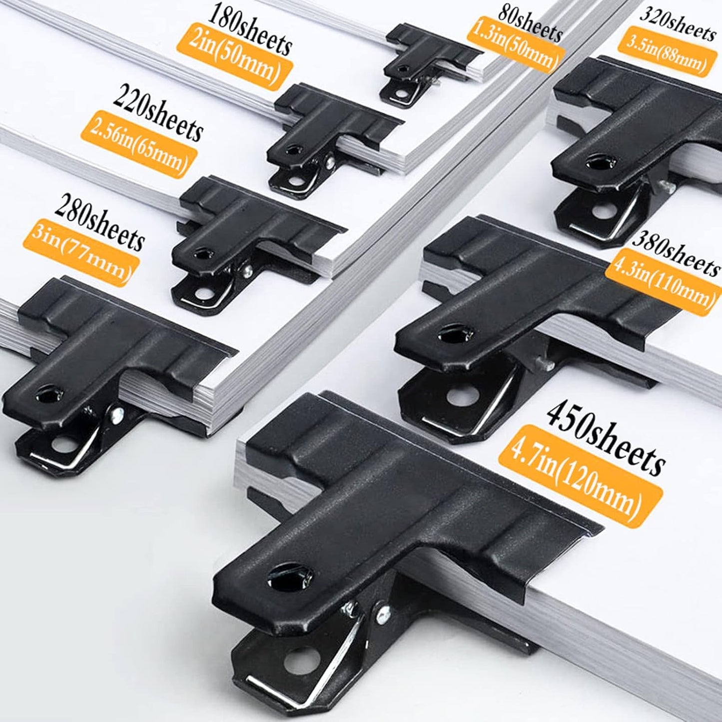 Locci Black Large Bull Clips,10 PCS Medium Binder 3.5 Inch Drawing Board Clips,Big Clip for Food Bags,Art,Office & Home Kitchen (88 mm)