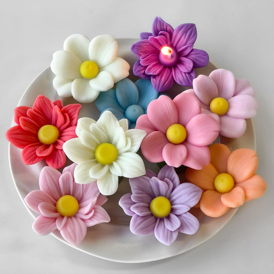 2 Pack Tulip Flower Succulent Peony Half Open Rose Bud Cylinder Candle & Resin Mold - Resin Casting Silicone Molds for Home Decor & Candle Making Wave Spiral Mold