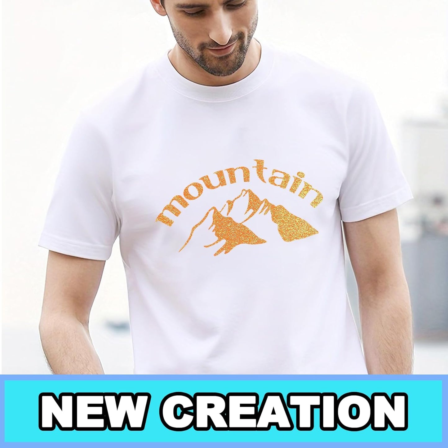 Orange Glitter Heat Transfer Vinyl 12Inch*6FT Glitter Iron on Vinyl for T Shirts Easy to Cut and Weed Compatible with All Cutter Machines HTV Vinyl Iron on for Cricut (Fluorescent Orange)