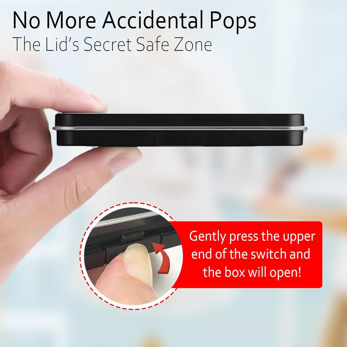 FJW Magnetic Needle Holder Case with Clear Acrylic Lid - Strong Sewing Pin Storage Case - Secure & Visible Needle Keeper for Sewing, Quilting, Crafts Large