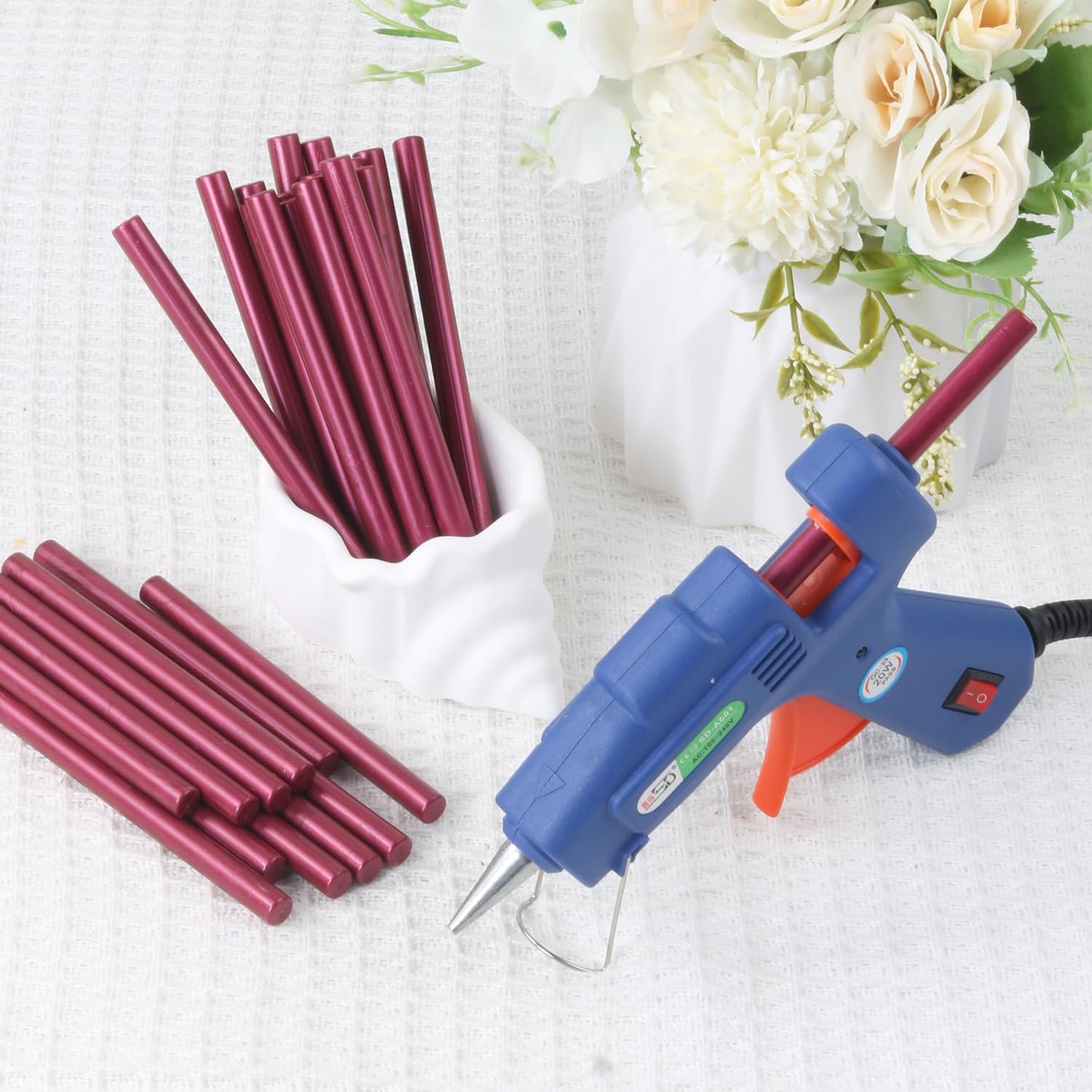 Purplish Red Wax Seal Sticks, 30pcs Sealing Wax Sticks, HOSEALING Glue Gun Wax Seal Sticks for Wax Seal Stamp, Premium Sealing Wax for Wedding Invitations, Letter, Envelope (Mini Size)