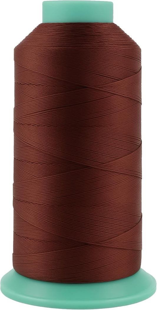 Mandala Crafts Size 92 280D T90 Bonded Nylon Thread Copper Brown Heavy Duty Sewing Threads - 1100 YDs Tex 90 Thread for Leather, Jeans, Weaving, Outdoor Marine Upholstery Threads