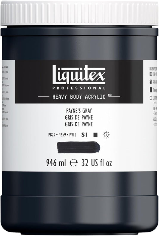 Liquitex Professional Heavy Body Acrylic Paint, 32-oz (946ml) Pot, Payne's Gray