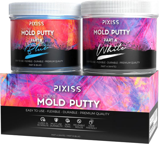 Mold Putty Silicone Mold Making Kit, Super Easy 1:1 Mix Putty, 7/8 Lb (400 Grams), Makes Strong Reusable Silicone