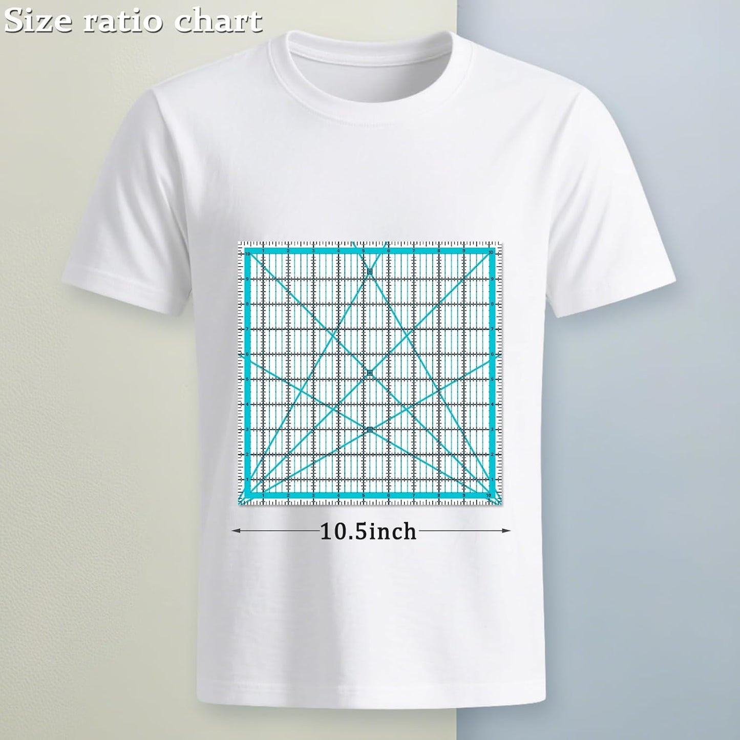 Quilting Rulers, Sewing Rulers, 4 Piece Quilting Square Templates, Acrylic Rulers with Non-Slip Rings for Sewing (3.5"X3.5", 5"X5", 6.5"X6.5", 10.5"X10.5") (Blue)