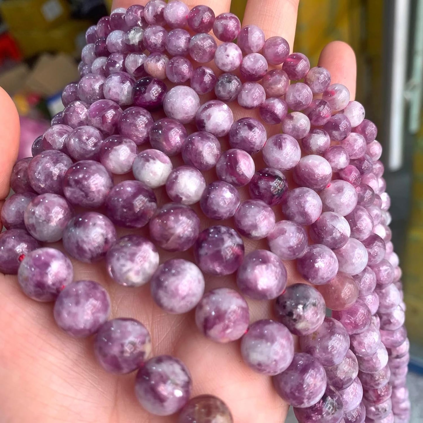 45PCS 8MM Natural Stone Purple Emerald Beads Round Loose Beads for Jewelry Making DIY Bracelet Necklace Accessories 15"