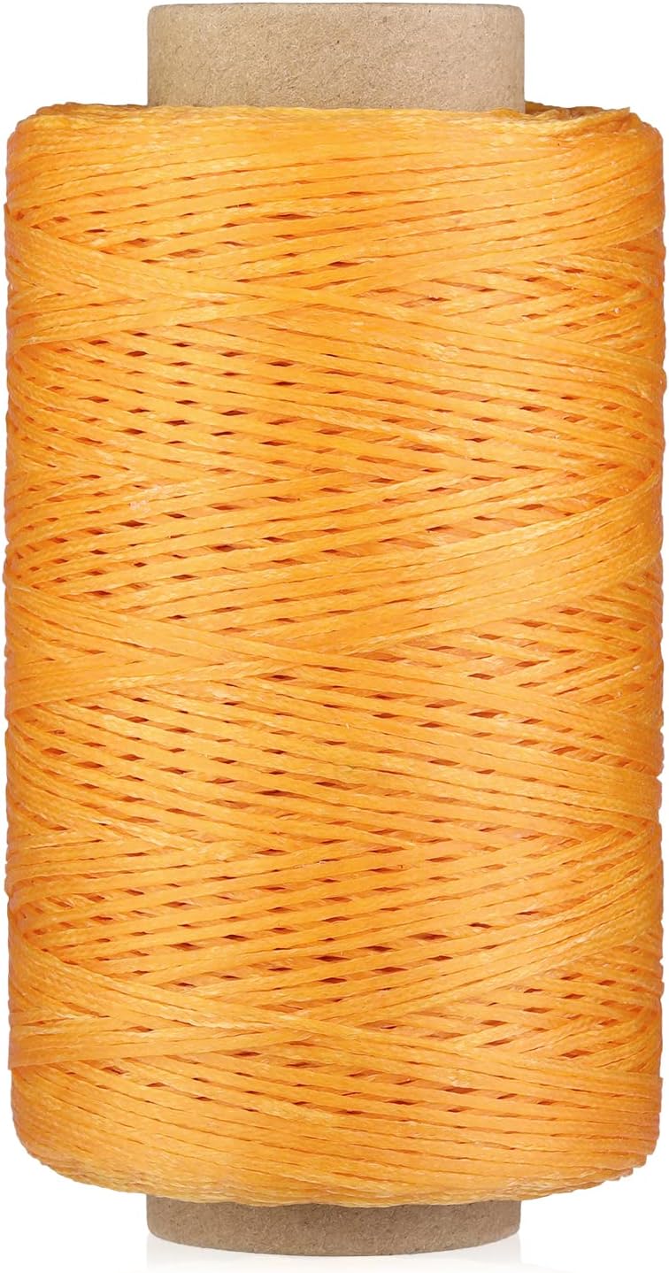 284 Yards Waxed Thread, 210D Heavy Duty Upholstery Wax Thread for Leather Sewing, 0.8mm Flat Waxed Cord for Bookbinding/Shoe Repairing/Leather Projects
