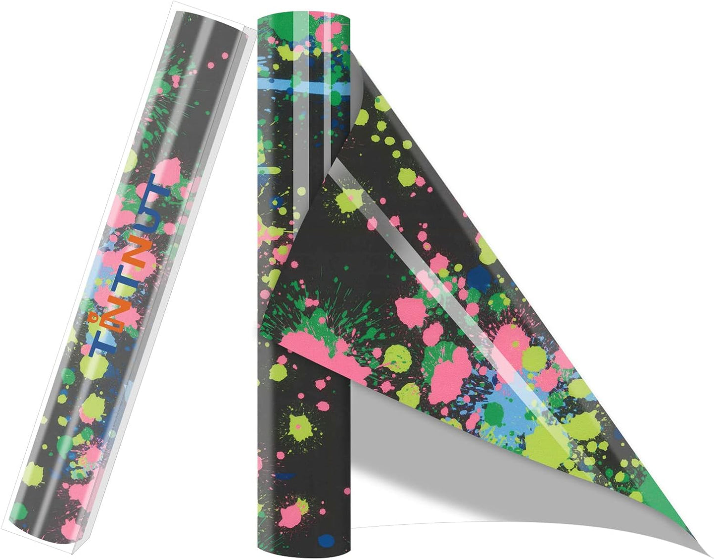 Tintnut Splash Heat Transfer Vinyl Roll - 12 Inch x 5ft Blue Watercolor Ink Patterned HTV Splatter Iron On Vinyl DIY T-Shirts Hats Clothes Canvas Bags for Cricut or Silhouette Cameo