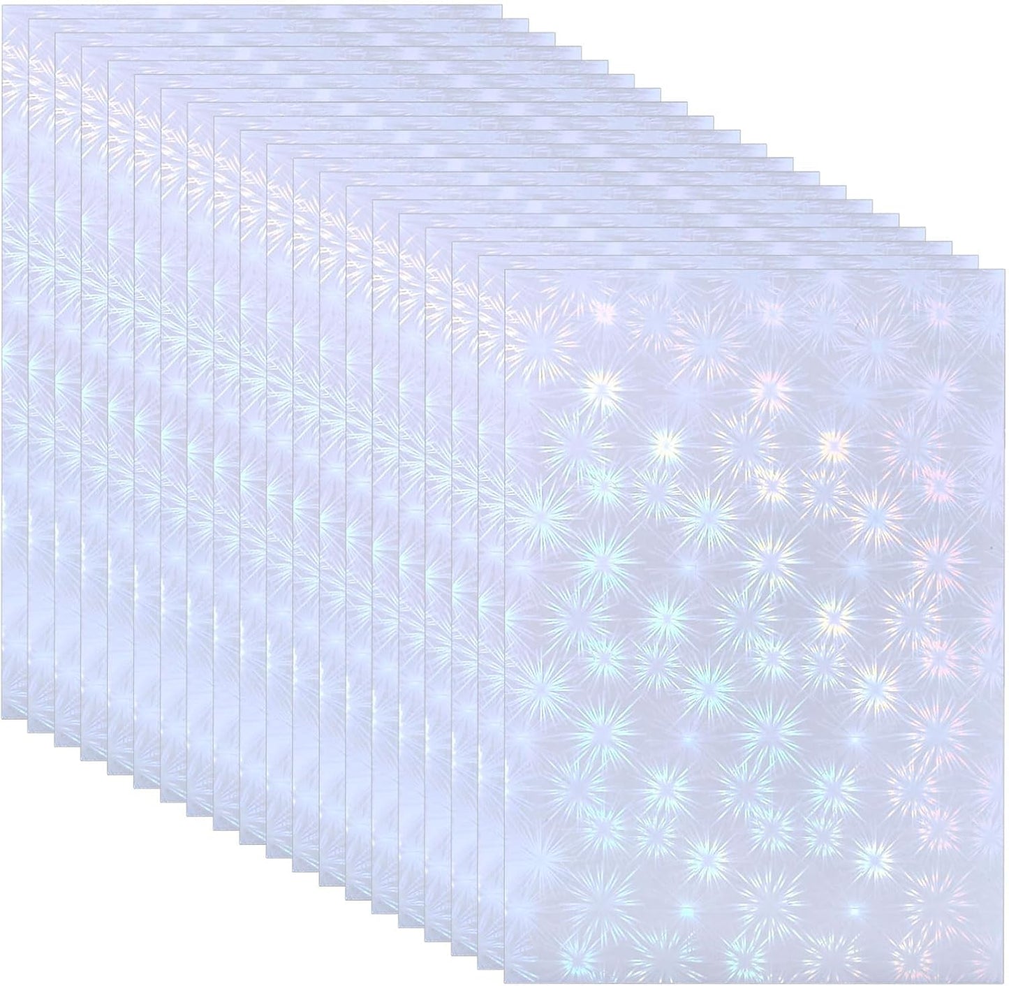 PATIKIL 8.3x5.8" Holographic Sticker Paper, 20Sheets A5 Polypropylene Self-Adhesive Transparent Waterproof Laminate Overlay Film for Photo Cards Scrapbook Decorations, Blossom