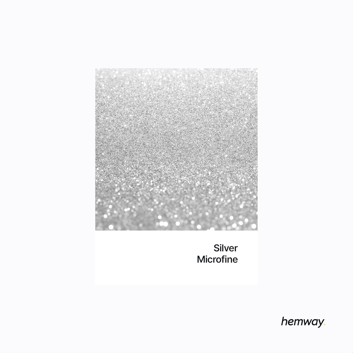 Hemway Polyurethane & Epoxy Resin Glitter 100g / 3.5oz Metallic Crystal Flake Additive for Flooring Jewelry Tumblers Glass Pigment - Microfine (1/256" 0.004" 0.1mm) - Silver