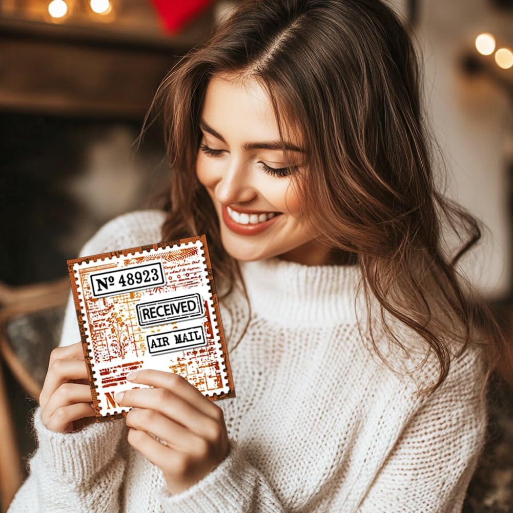 29 Pcs Acrylic Stamps for Crafting Card Making Supplies Set Include 3 Acrylic Clear Stamp Blocks, 6 Clear Silicone Stamps Seals, 20 Craft Ink Pads Stamp for DIY Scrapbooking Journal