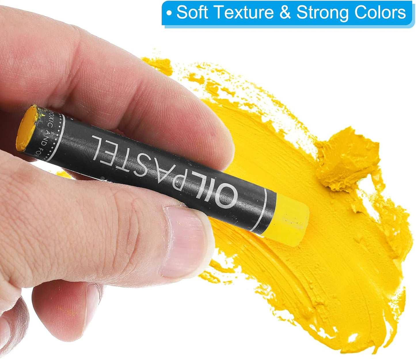 PATIKIL Yellow Oil Pastels, 12Pcs Soft Oil Crayons Creamy Pastels Stick Art Supplies for Art Painting Drawing Blending Graffiti for Artists Beginners