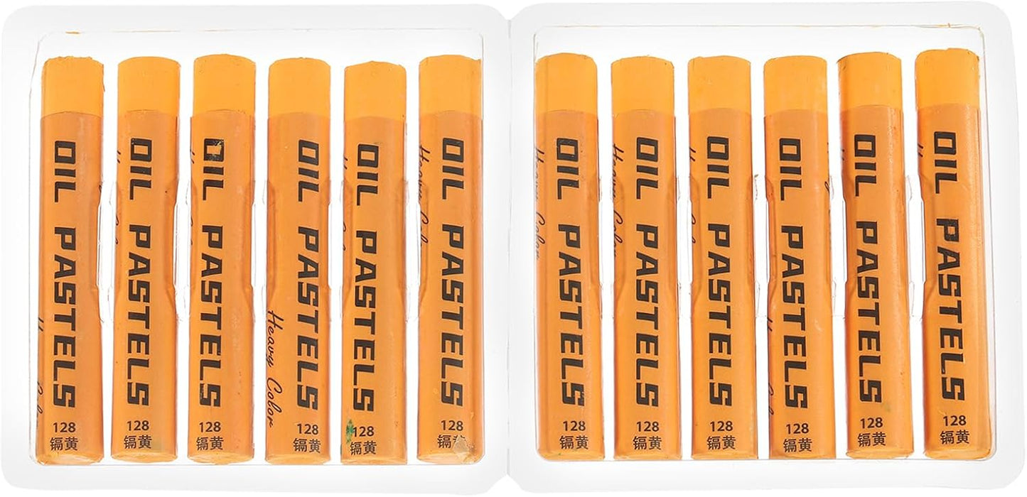 PATIKIL Light Yellow Oil Pastels, 12Pcs Soft Oil Crayons Creamy Pastels Stick Art Supplies for Art Painting Drawing Blending Graffiti for Artists Beginners