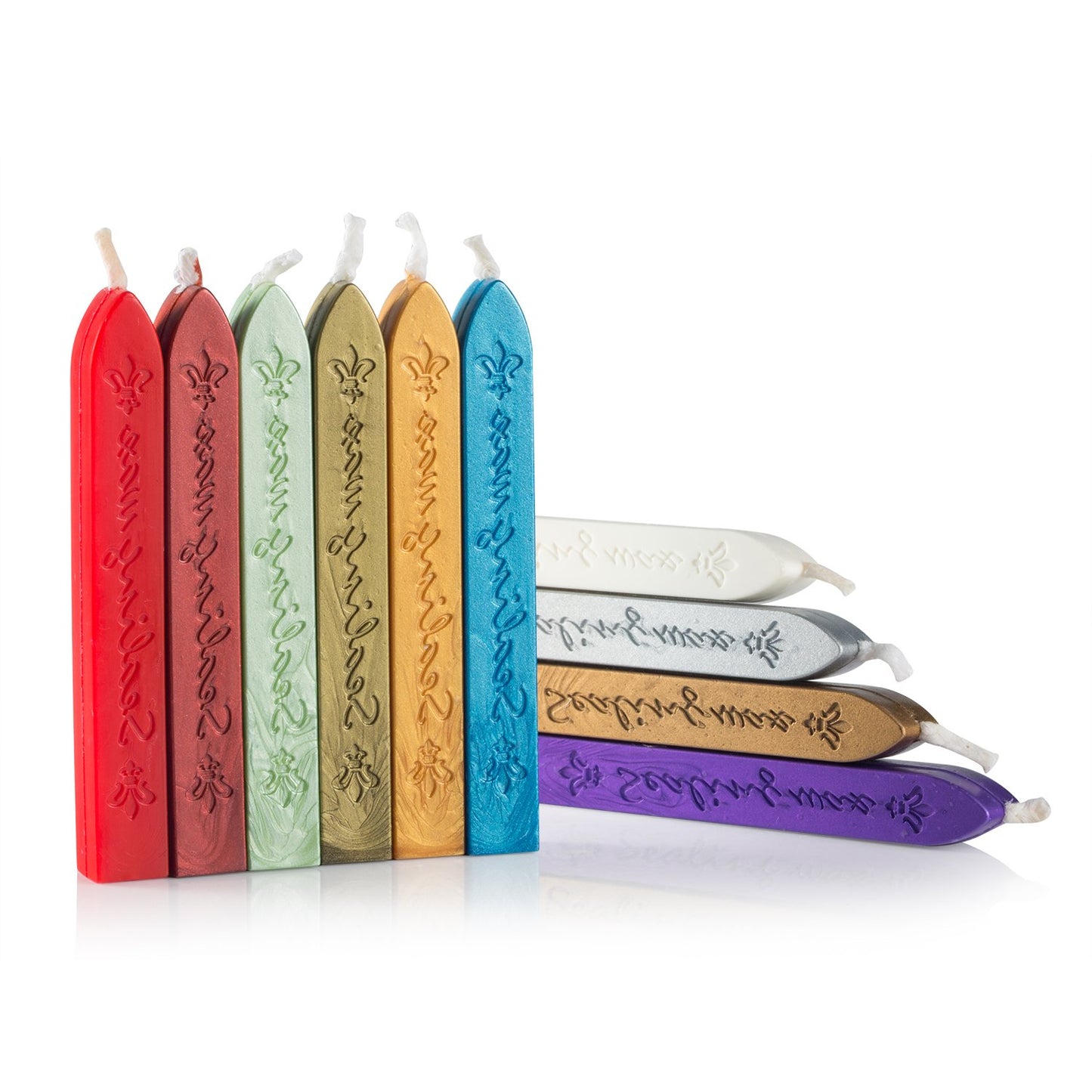 Mceal Sealing Wax Stick with Wick Flower De Luce of France Retro 10 Pieces Pack(Mix Color)