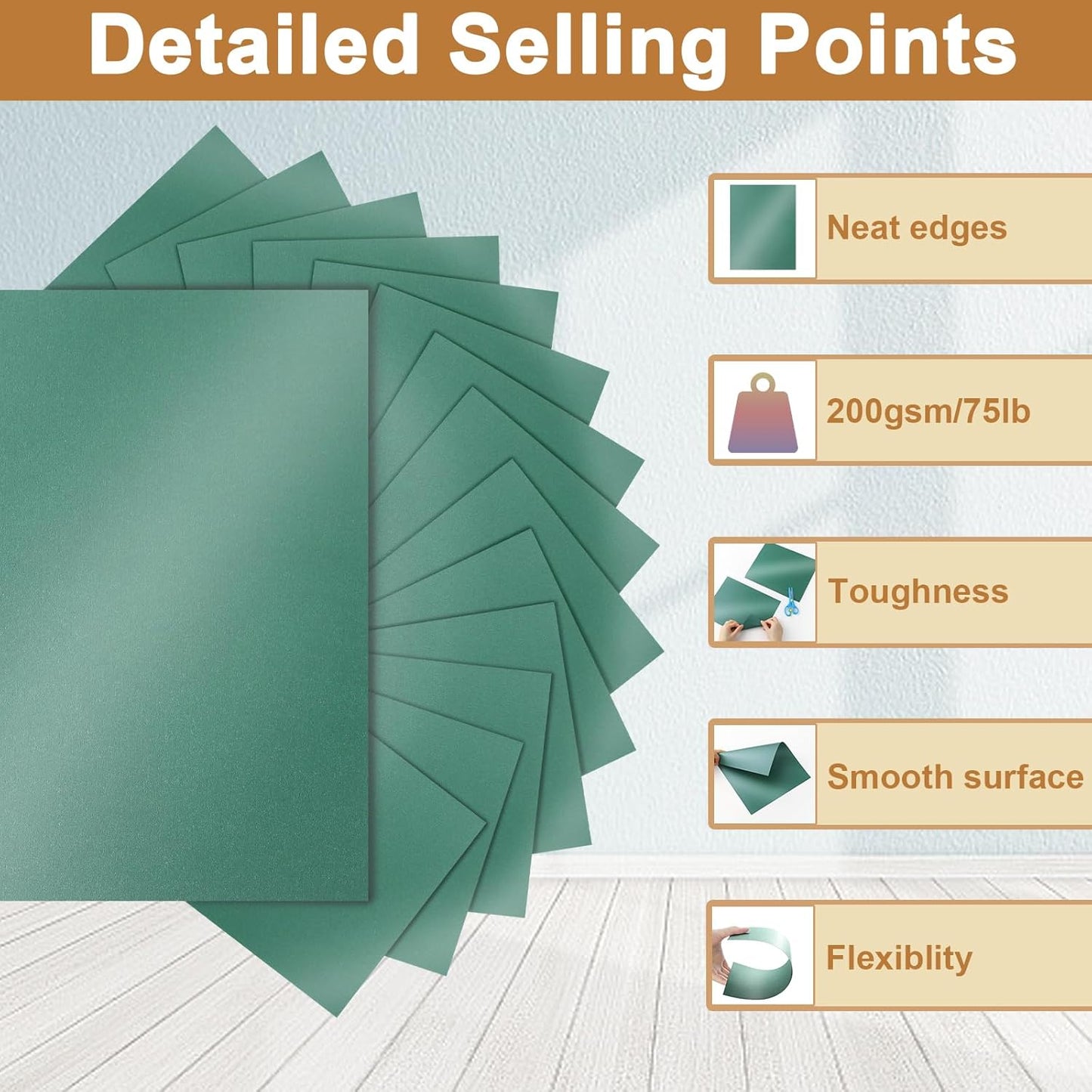 40 Sheets Christmas Green Shimmer Cardstock 8.5 x 11 Scrapbook Paper, 75lb Dark Green Card Stock Crafts Paper for DIY Cards, Thanksgiving Cards, Invitations, Anniversary Card