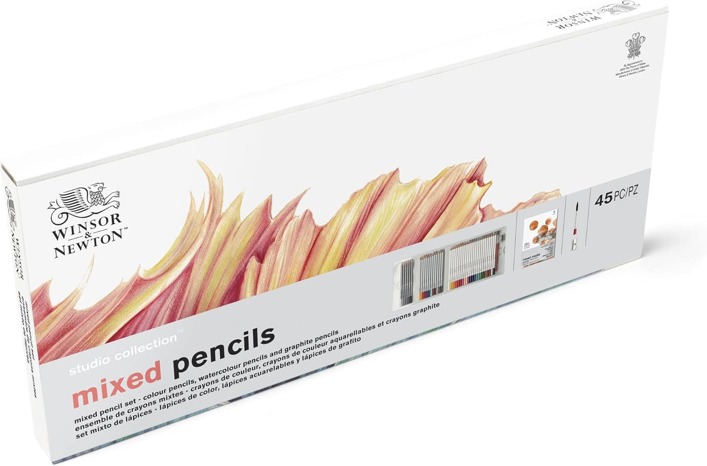 Winsor & Newton Studio Collection Artist Pencils, Mixed Pencil Box Set, 45 piece