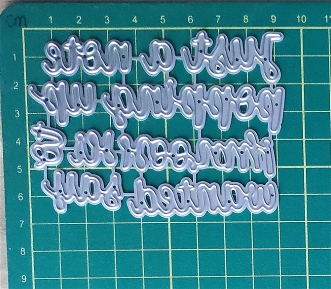 Mvchifay Cutting Dies Happy Birthday Holiday Thanks Greetings Metal Stencils Scrapbooking Tool Love Heart DIY Carbon Steel Embossing Template for Paper Card Making (Just a Note)