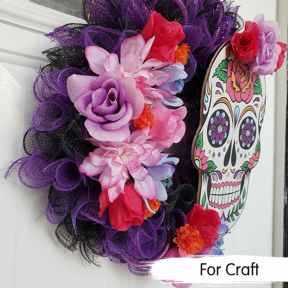 TONIFUL 10 Inch 3 Rolls Black/Orange/Purple Decorative Mesh Ribbons, Fabric Mesh for Tree Home Front Door Wreaths Decorations Supplies, for Halloween Decorations（3 Colors, 10yards/ roll）