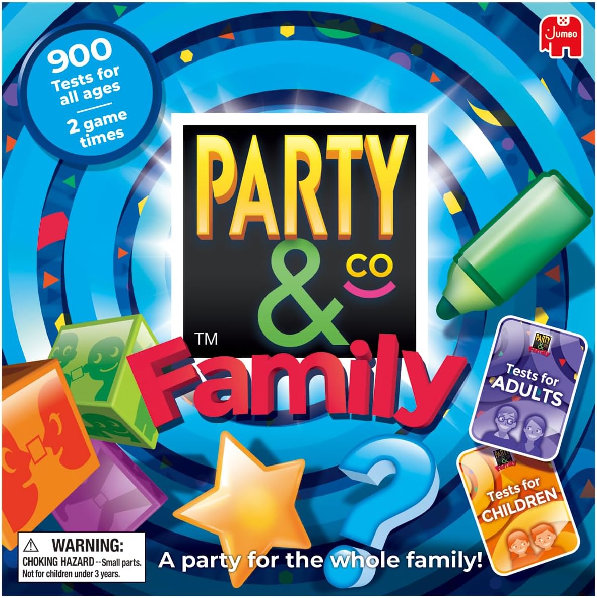 Jumbo Party & Co. Family Board Game - Fun Multi-Challenge Game for 8+ Years, Multiplayer Family Entertainment.