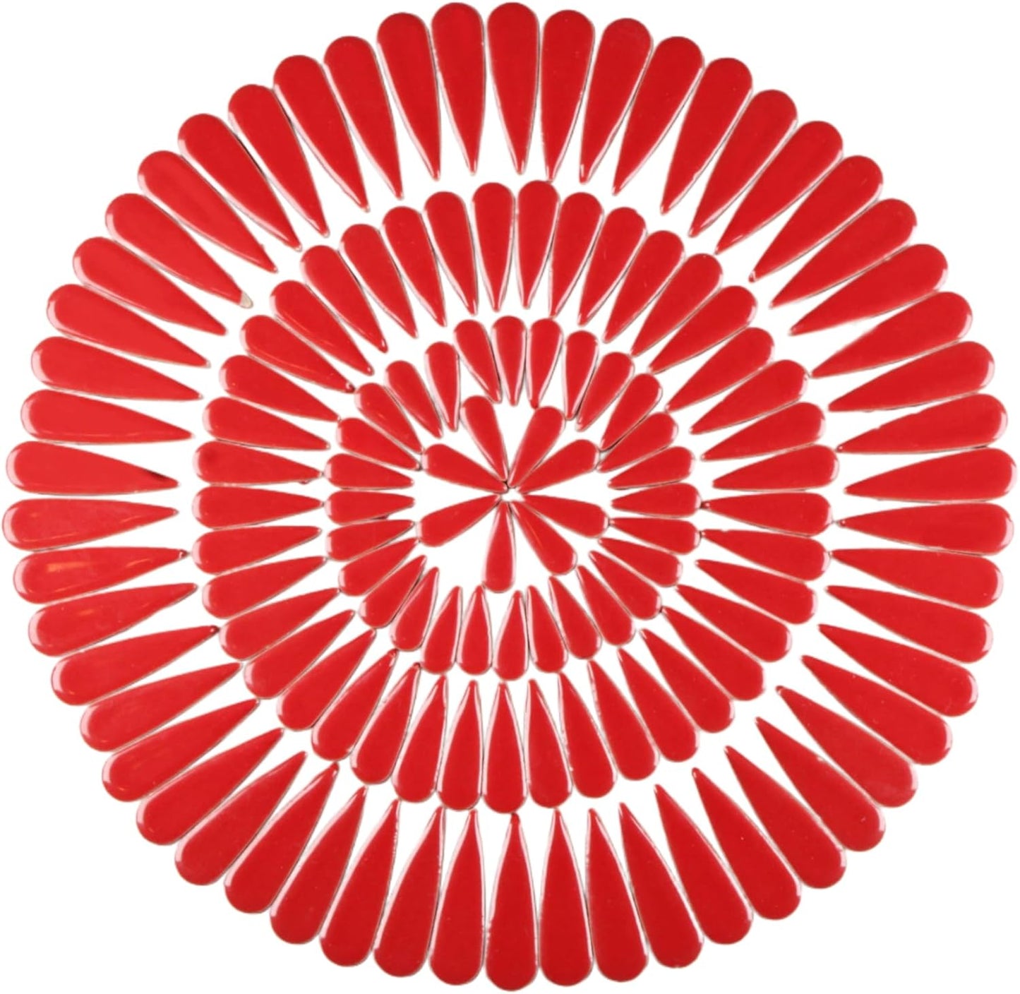 200g Petal Droplet Shaped Ceramic Mosaic Tiles for Crafts, Vibrant Colors, Ceramic Tiles for Mosaic Making Kits, DIY Arts and Crafts (Red)