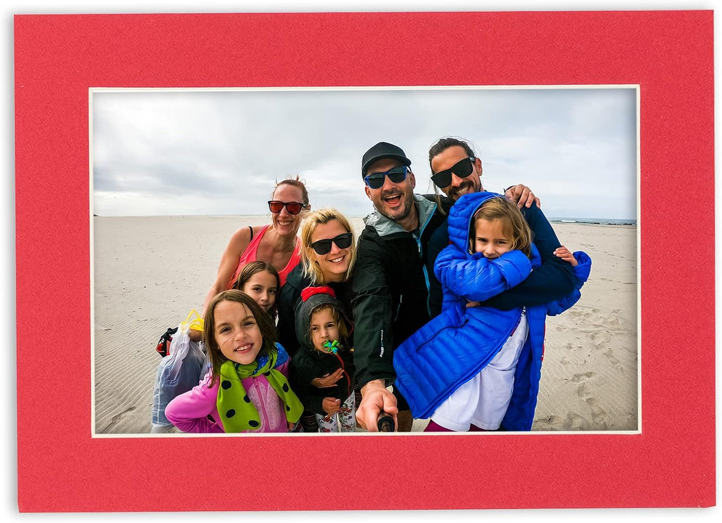 8x10 Mat Bevel Cut for 5x8 Photos - Acid Free Cardinal Red Precut Matboard With Backing Board and Crystal Clear, Self Seal Photo Mat Bag - For Pictures, Photos, Framing - 4-ply Thickness