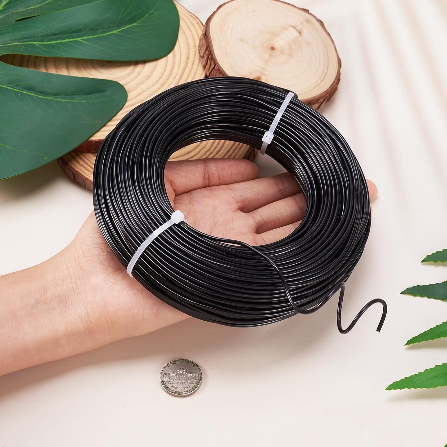 Fashewelry 180 Feet 12 Gauge Aluminum Wire Black Bendable Metal Craft Wire for Beading Jewelry Craft Making