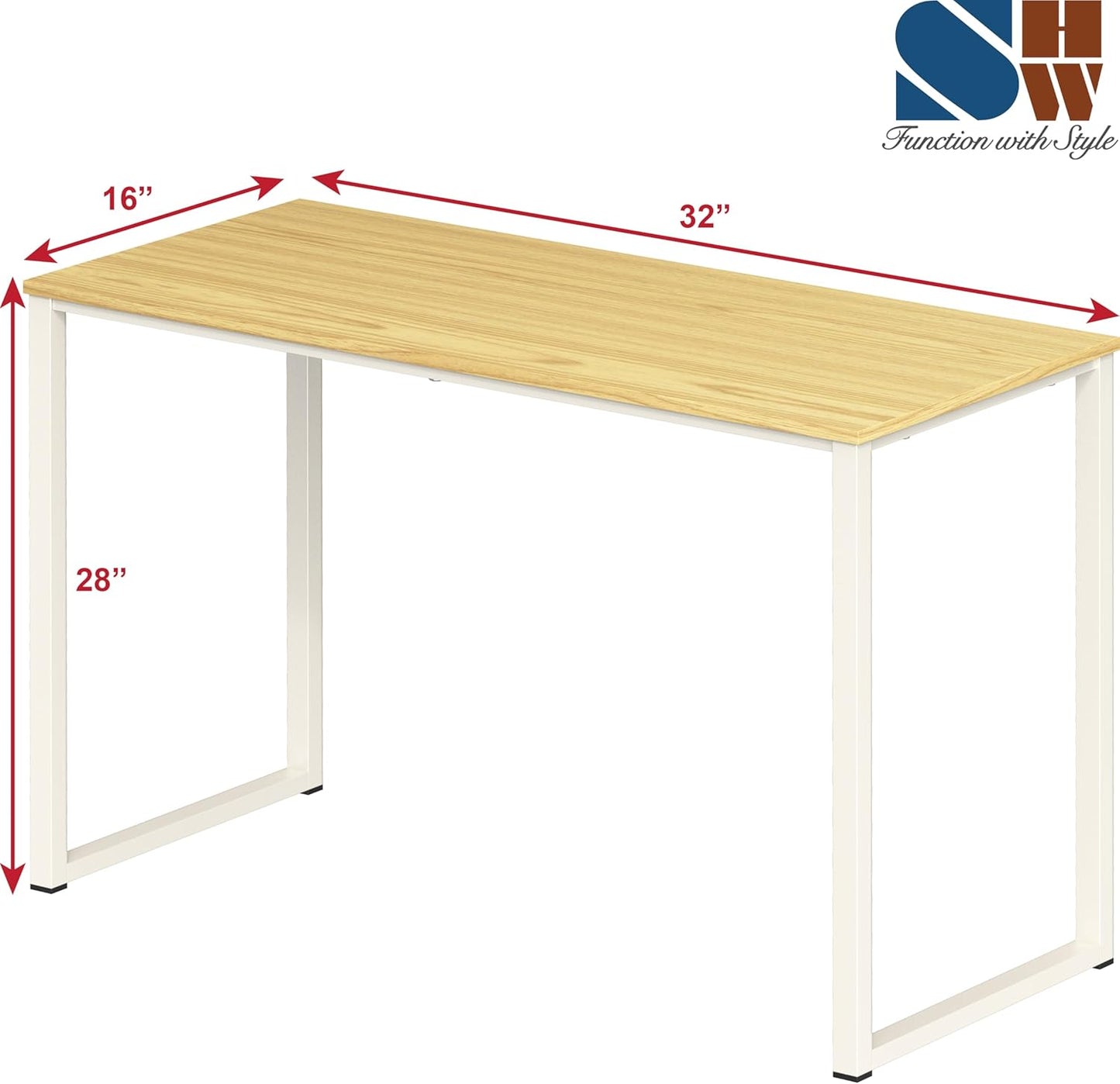 SHW Mission 32-Inch Home Office Computer Desk, Oak