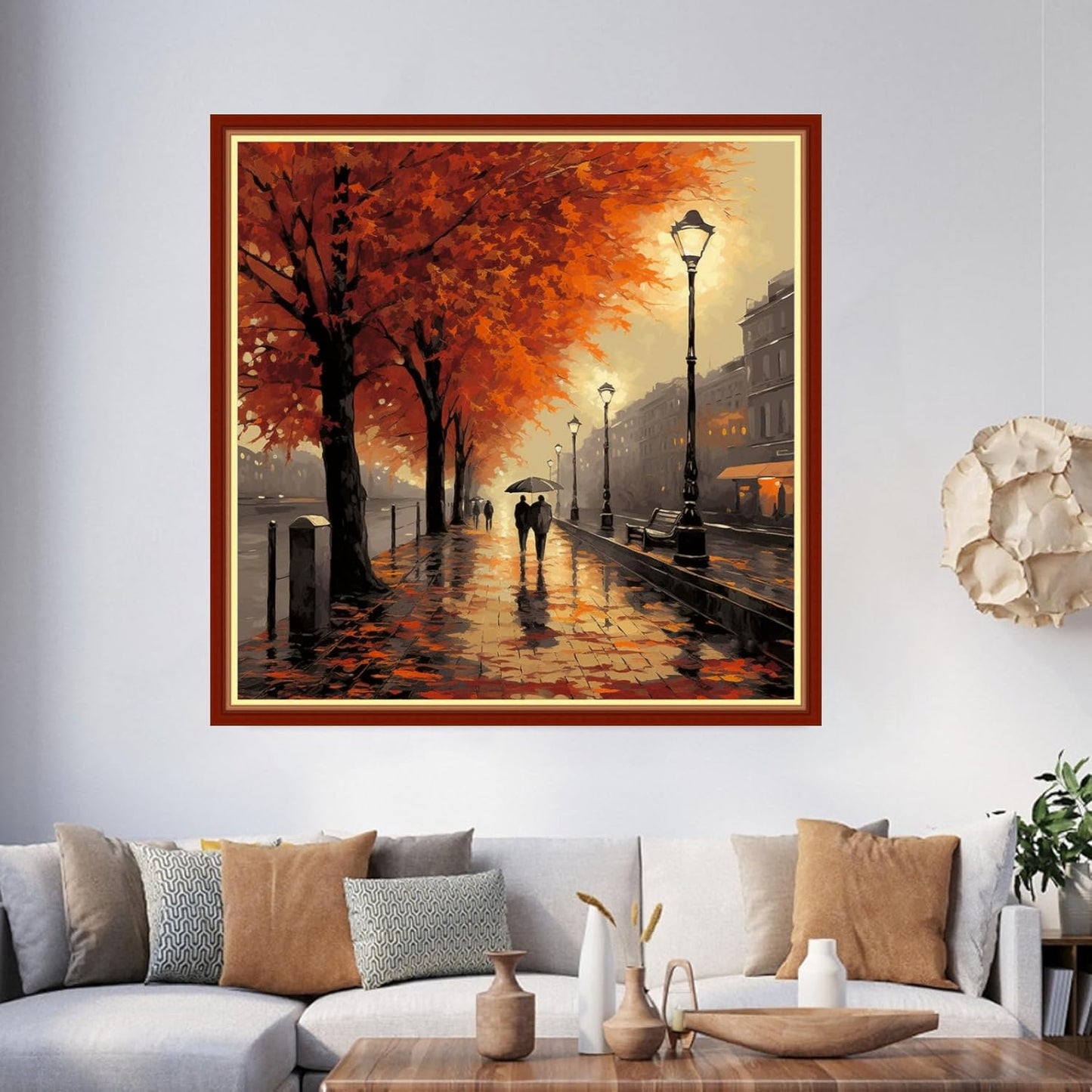 Foxhool Beginners Cross Stitch Kits Stamped Full Range of Embroidery Kits for Adults DIY Cross Stitches kit Embroidery Patterns for Needlepoint kit-Lovers Walk 17.7x17.7 inch