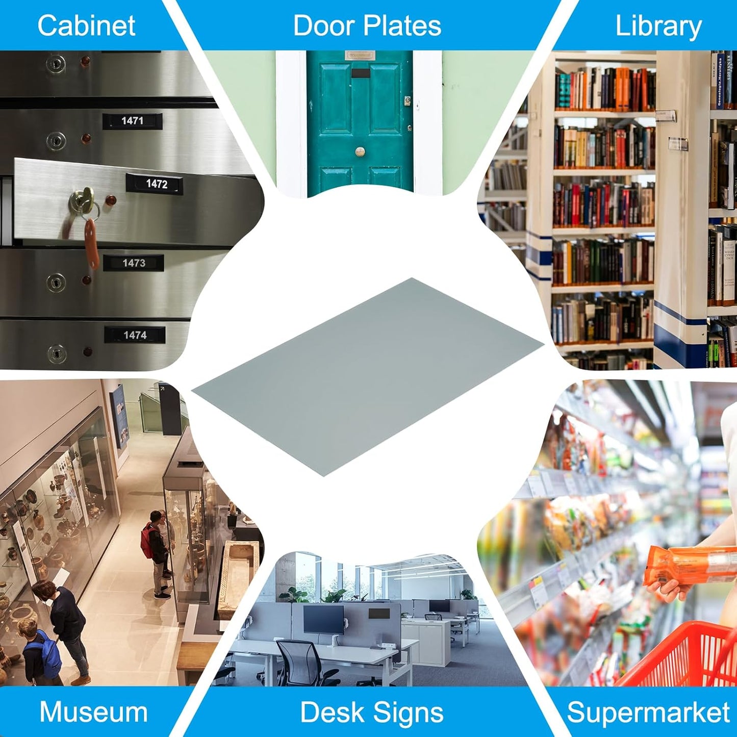 PATIKIL 8x12 Inch Anodized Aluminum Sheet Metal, 3Pcs Laser Plates Engraving Blanks 0.5MM Thin Rectangle for Crafting DIY House Laser Engraving, Gray