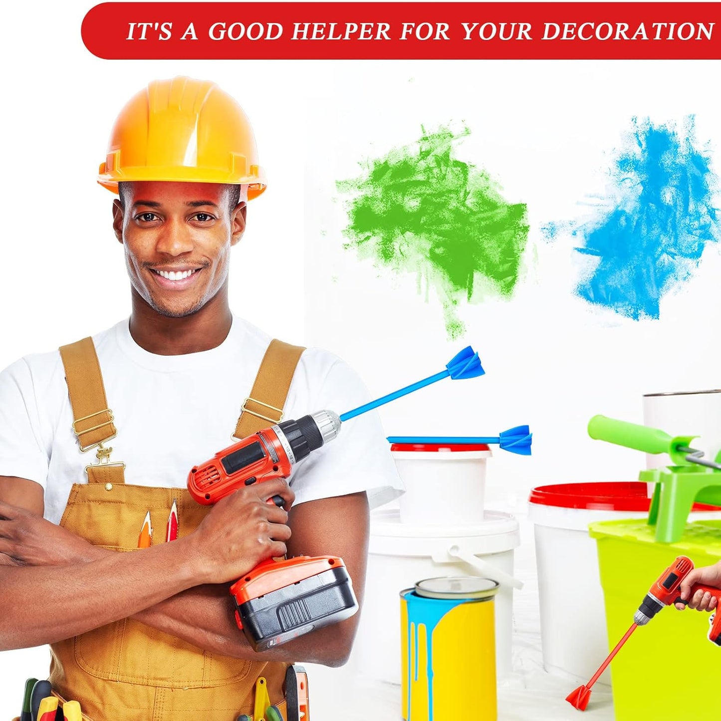 12 Pieces Epoxy Mixer Attachment for Drill Helix Paint Mixer Reusable Paint Stirrers Drill Attachment for Resin for Jewelry Resin Casting Molds (Red, Blue)