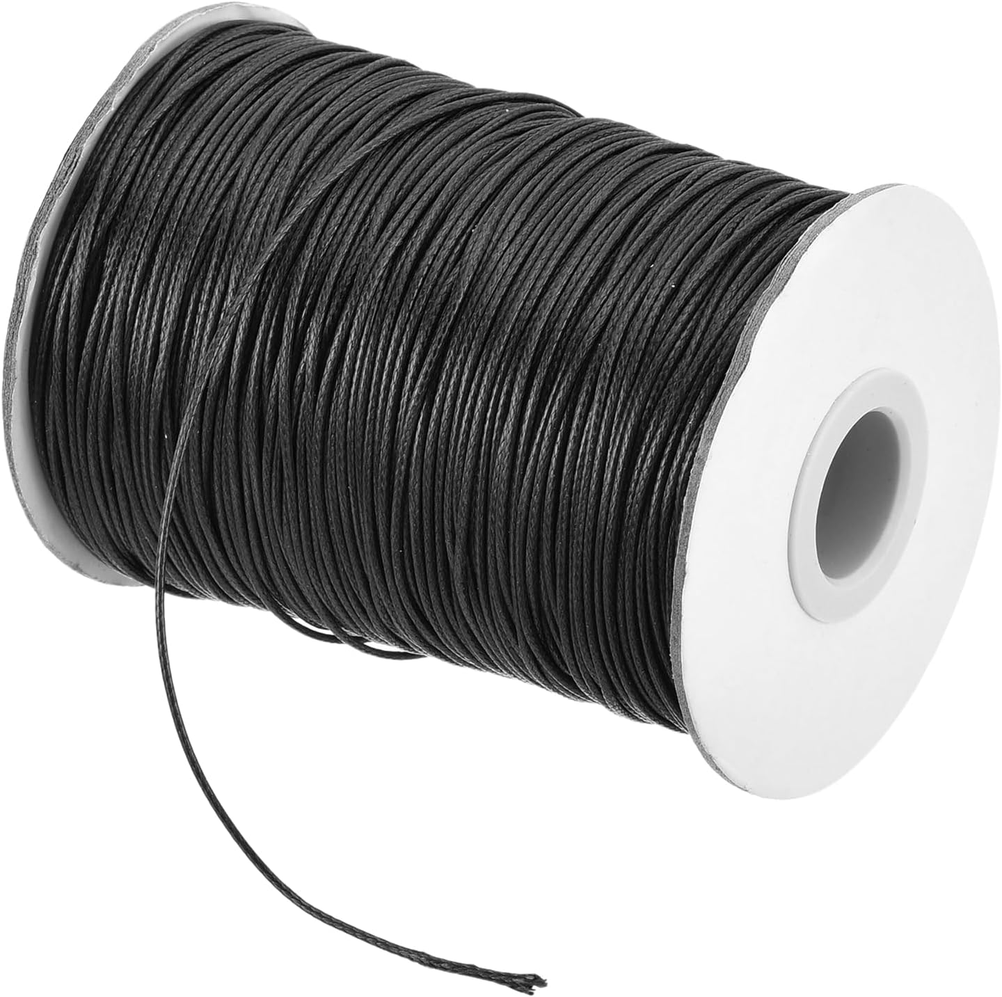 MECCANIXITY Waxed Cord 1.2mm Waxed Polyester Cord 175 Yard Wax String for Bracelet Making,Necklaces, Beading,Jewelry Making and DIY Crafts(Black)