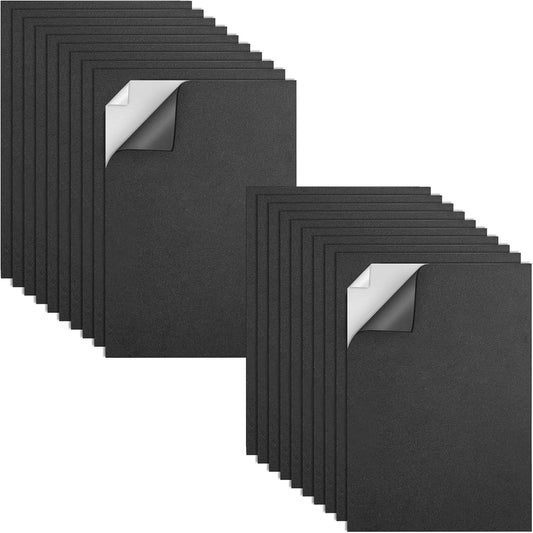 MEARCOOH 20-Pack Self Adhesive Foam Sheets, Black 2mm Sticky Eva Foam Paper 6x9 Inch for Crafts