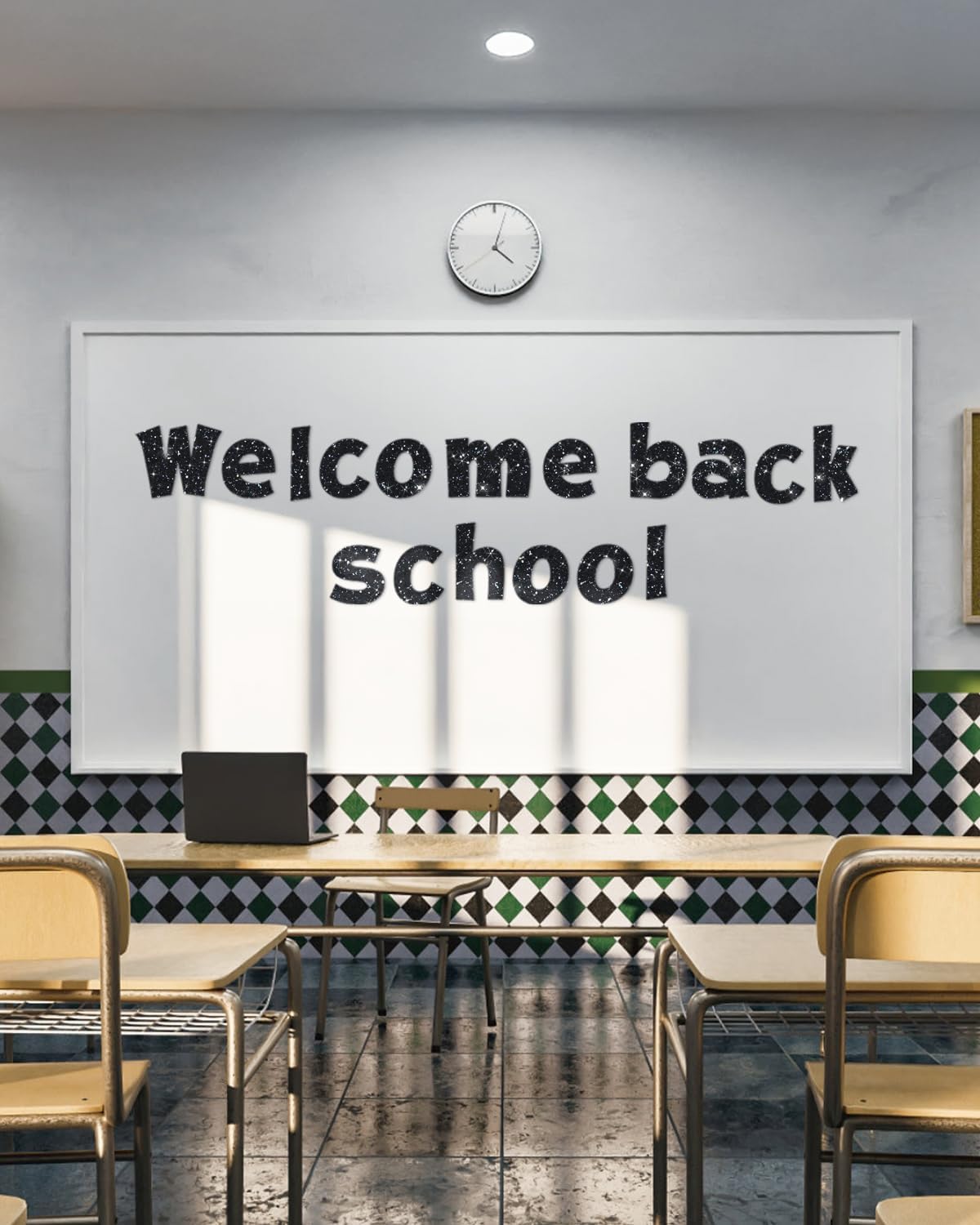 237 Pcs Glitter Bulletin Board Letters, Numbers and Punctuation, Poster Board Letters Alphabet Cut Out Cardboard Letters Accessories for Classroom Display Decorating Supplies 4inch (Black)