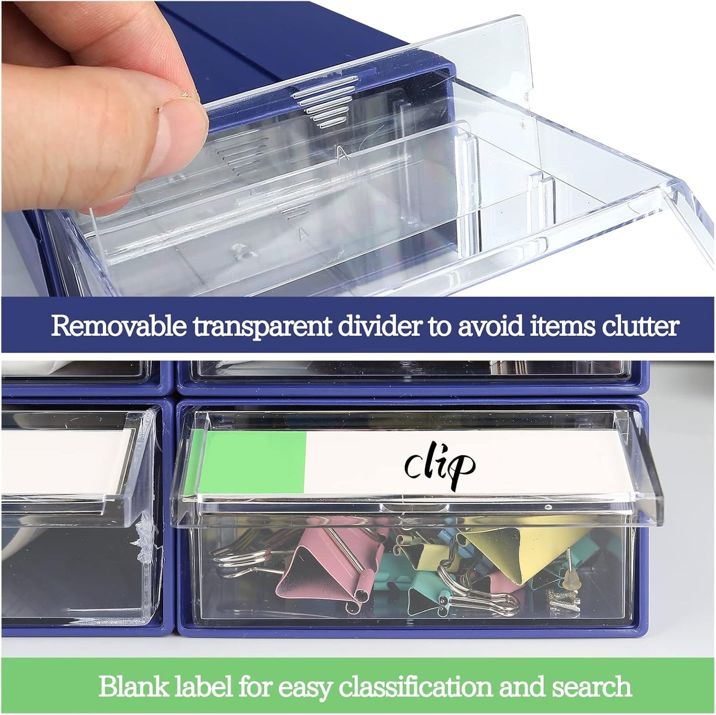 9pcs Sewing Craft Storage Box Hardware Craft Drawer Storage Cabinet Plastic Stacking Shelf With Divider Tag Cards Multifunctional Rack For Home Office Small Items (9, Blue)