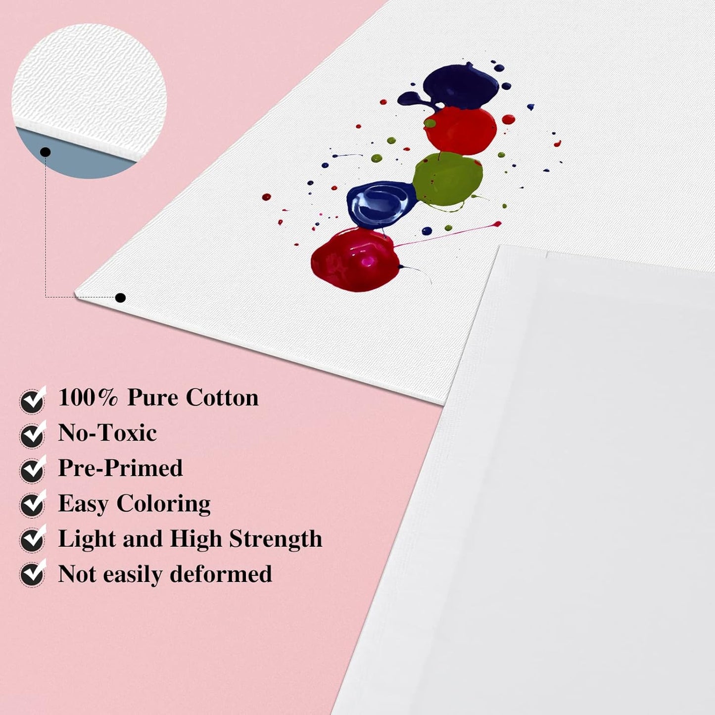 ESRICH Canvas Boards for Painting 8x10, 80 Pack Painting Canvas, Primed Cotton Canvas Panels 8x10 for Oil Paint, Watercolor, Acrylic Paint, Gouache and Tempera.