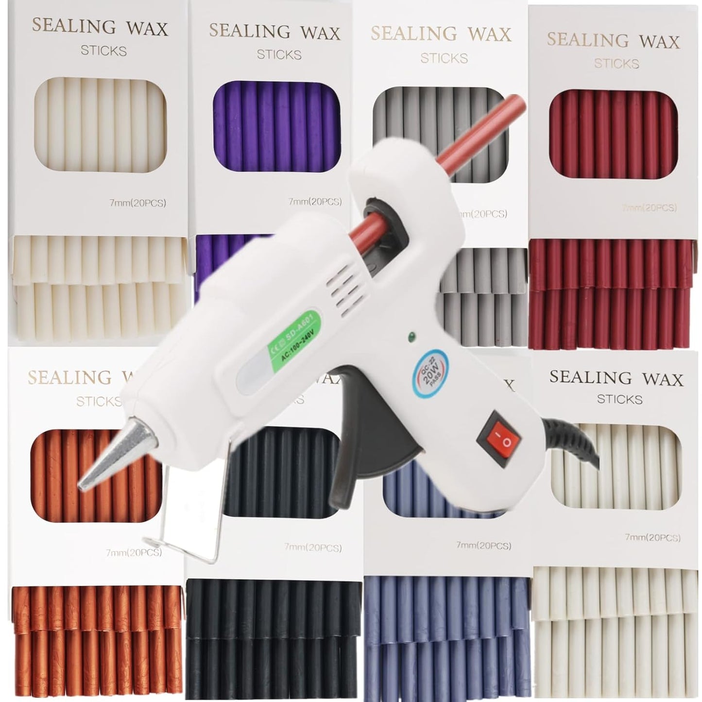 40Pcs Pearl White Wax Seal Sticks with 0.28'' Glue Gun, Great for Wedding, Envelopes, Gift Wrapping