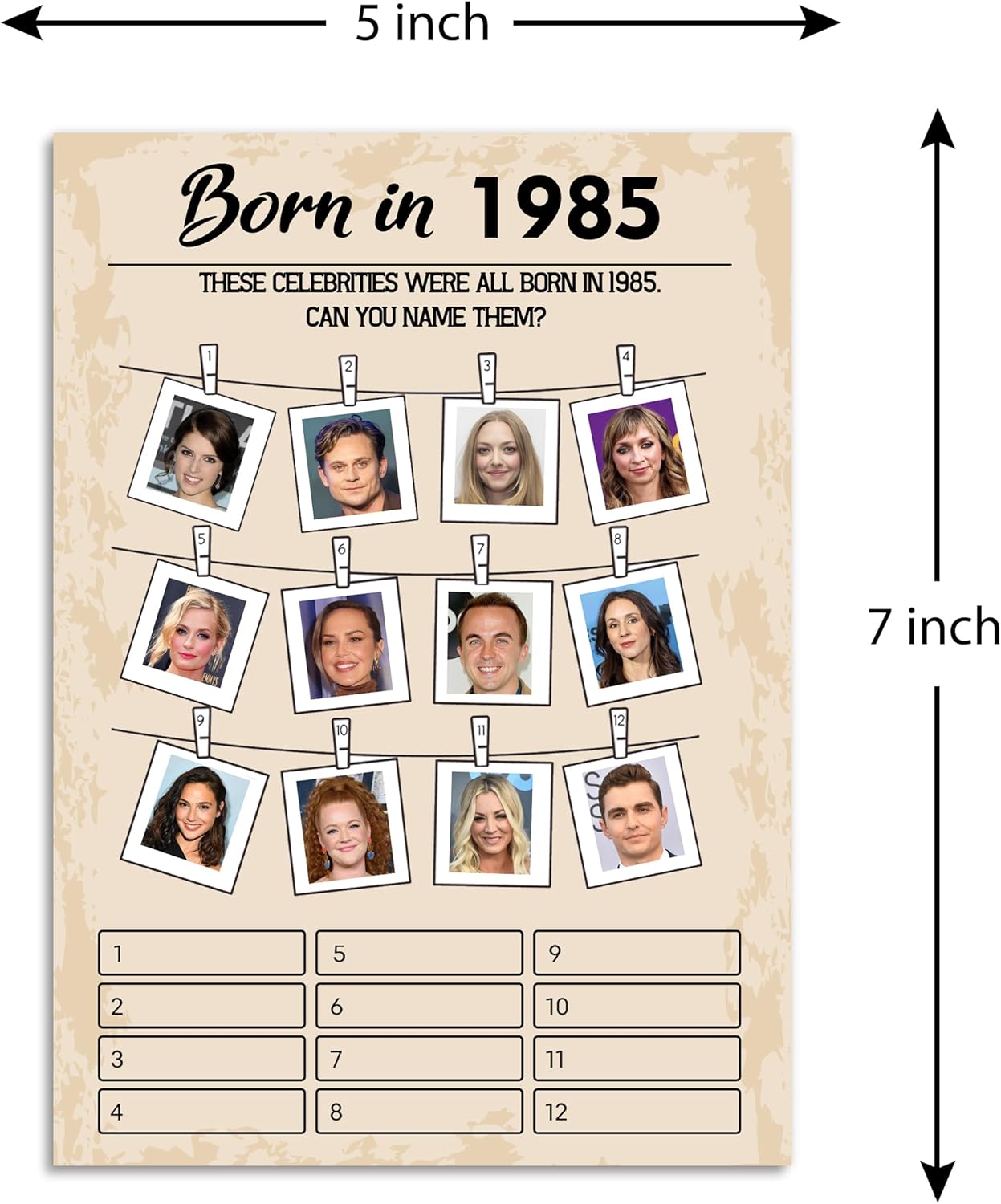 40th Birthday Party Games, Born in 1985 Games Bundle, Set of 5 Activities for 10 Guests, Birthday Party Supplies for Adults, Pack of 50 Cards
